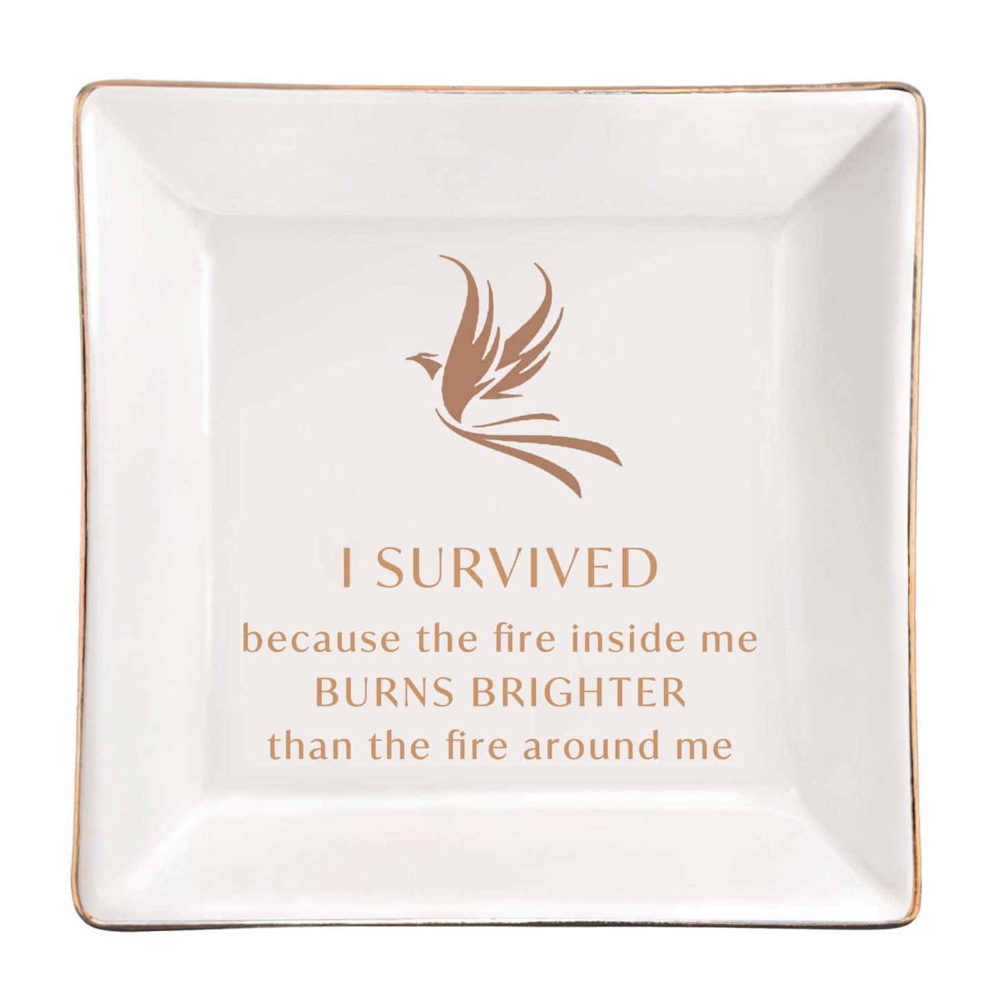S925 I Survived Because The Fire Inside Me Burns Brighter Than The Fire Around Me Phoenix Crystal Necklace