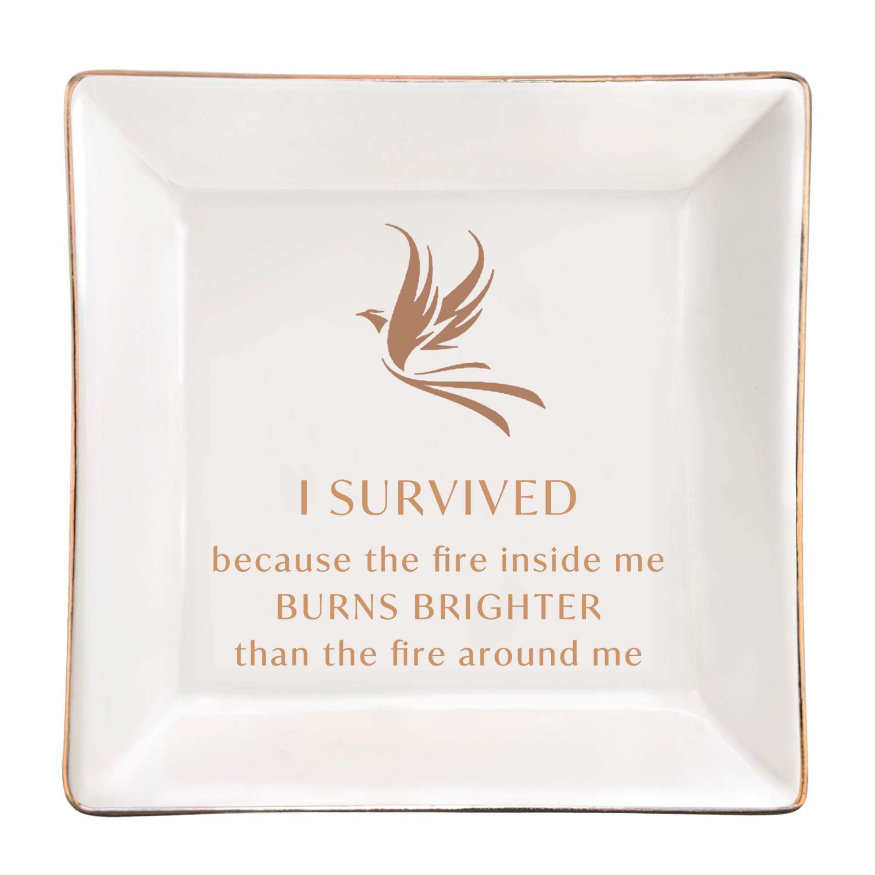 S925 I Survived Because The Fire Inside Me Burns Brighter Than The Fire Around Me Phoenix Crystal Necklace