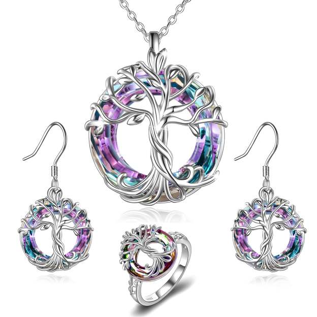 For Mom - S925 Mother is the Family Root Tree Crystal Necklace