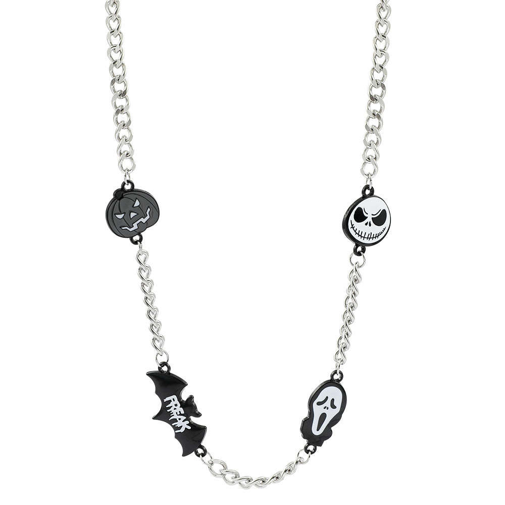 Skull Pumpkin Bat Necklace