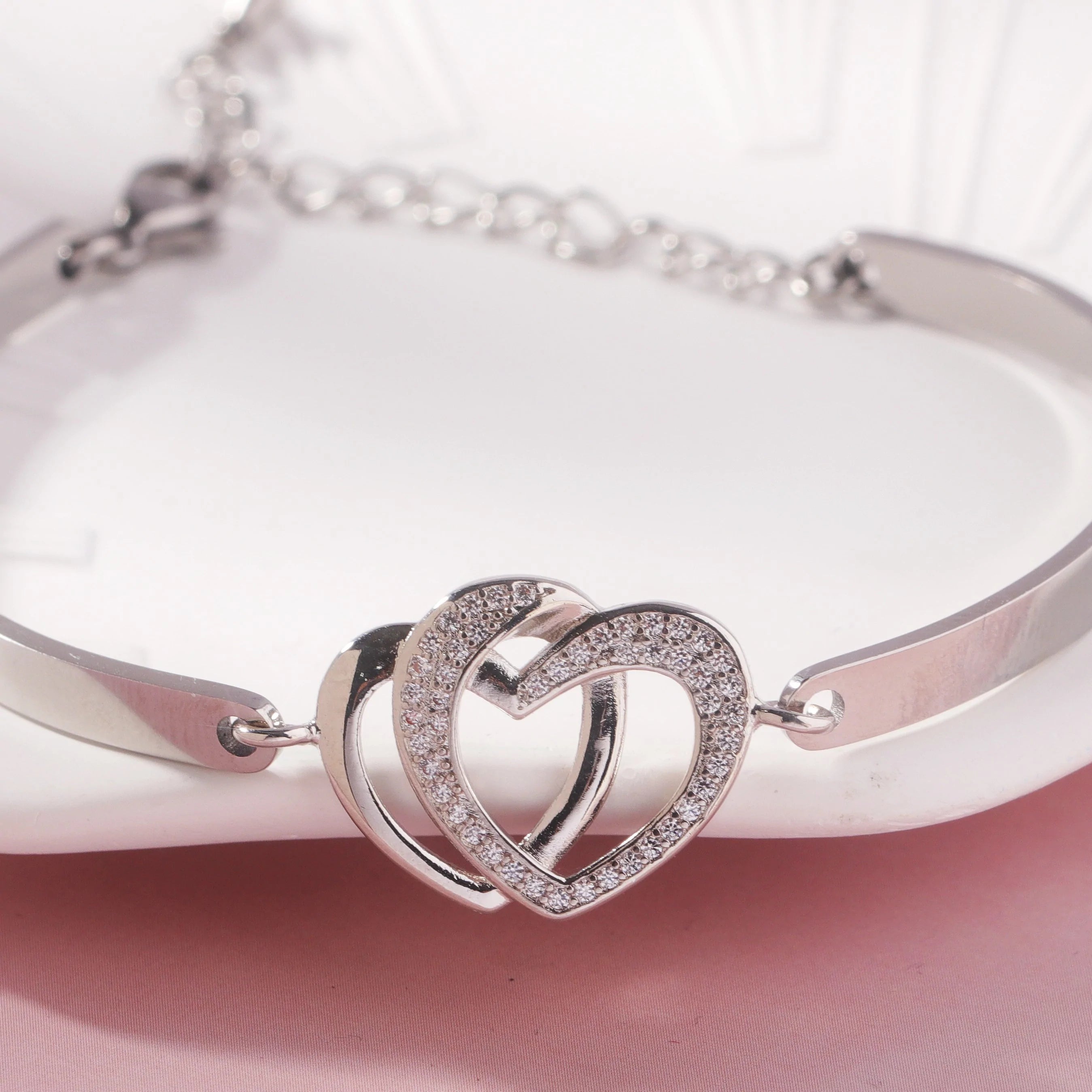 For Daughter-in-law - You are also my daughter-in-heart Double Hearts Bracelet