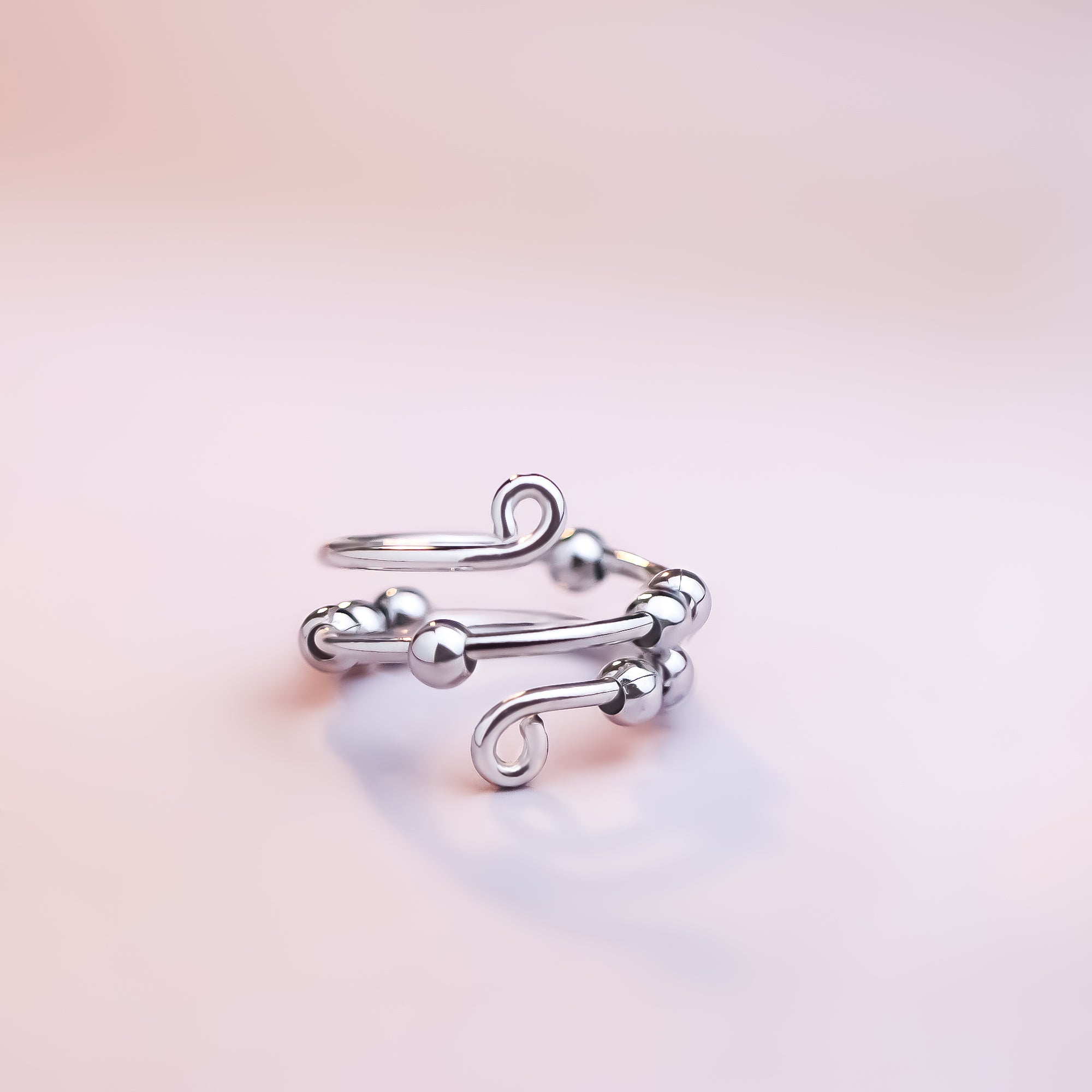 For Daughter - S925 Drive Away Your Anxiety Circle Beads Ring