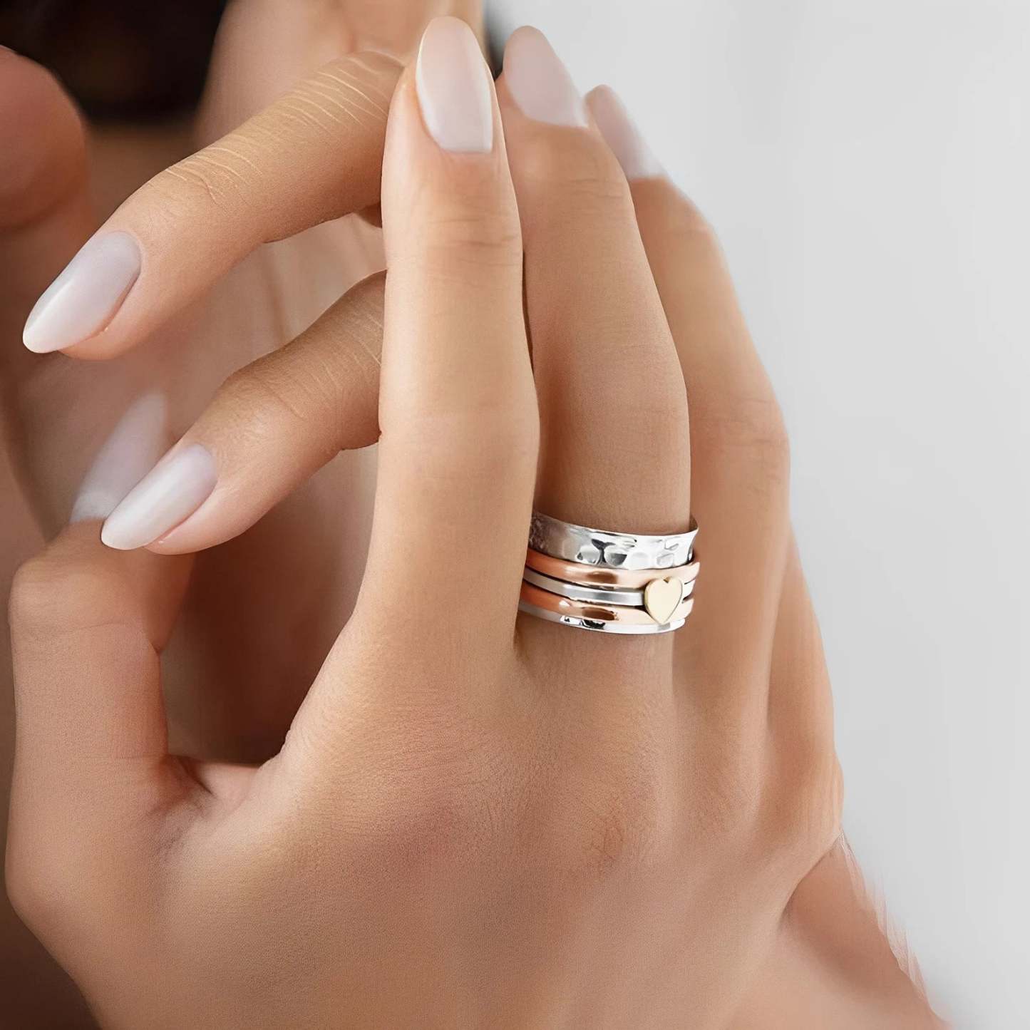 For Self - S925 Love Yourself Unconditionally Love Spinner Heart Ring