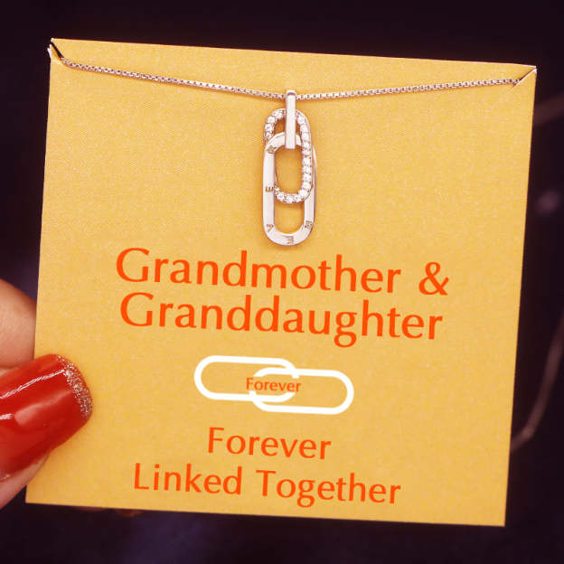 S925 Grandmother & Granddaughter Forever Linked Together Necklace