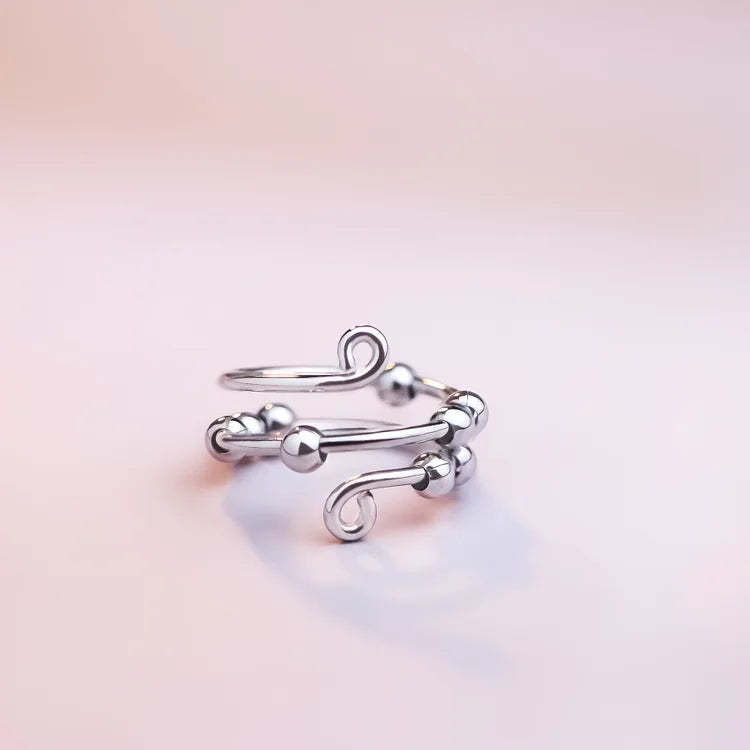 For Granddaughter - S925 I Will love & Protect You from Anything You Fear Circle Beads Fidget Ring