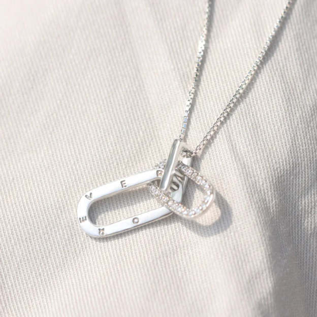 For Daughter - S925 Mother & Daughter Forever Linked Forever Loved Circle Necklace