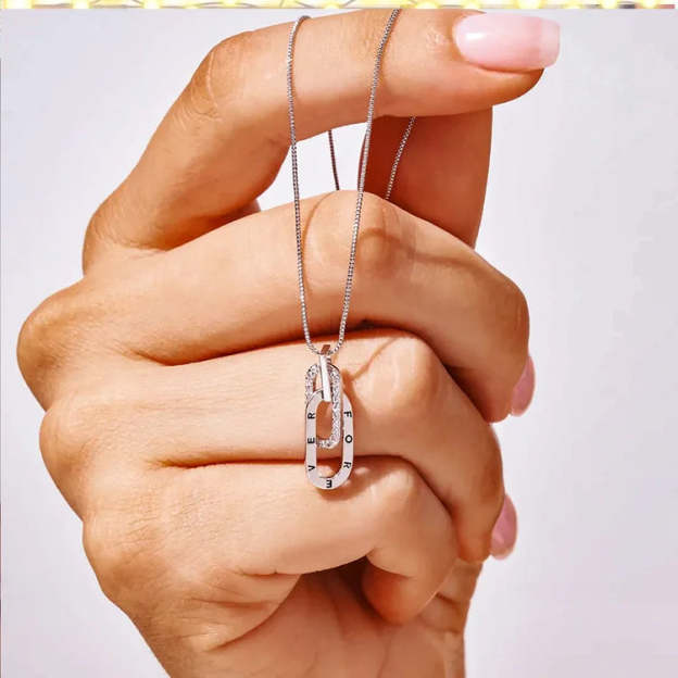 For Daughter - S925 Mother & Daughter Forever Linked Forever Loved Circle Necklace