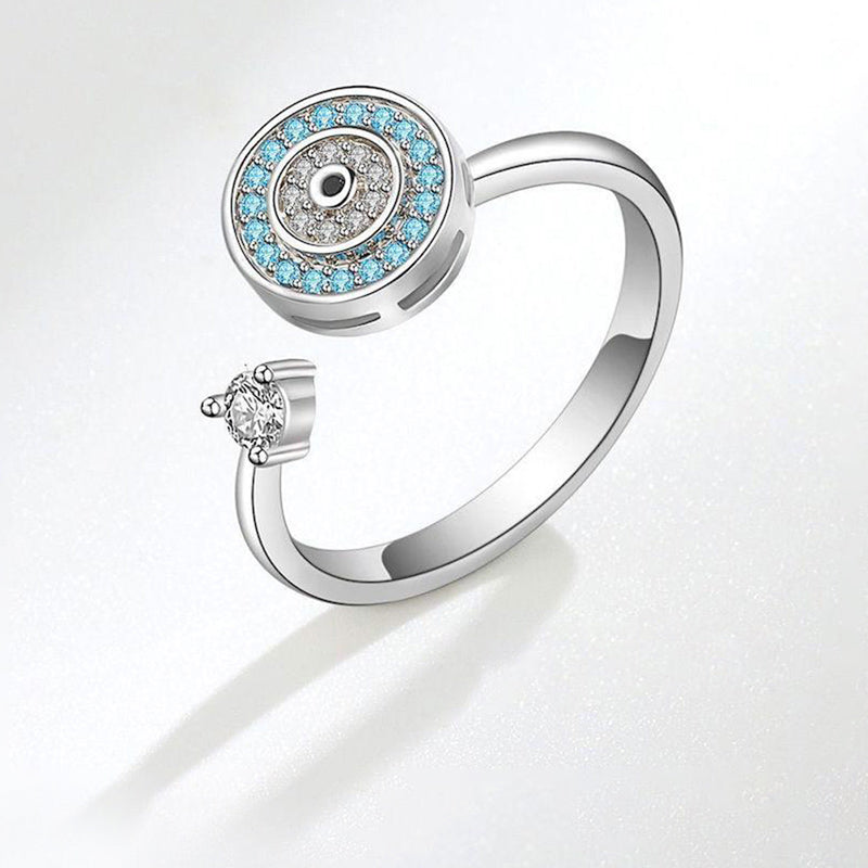 For Daughter - S925 I Will Love & Protect You from Anything You Fear Evil Eye Fidget Ring