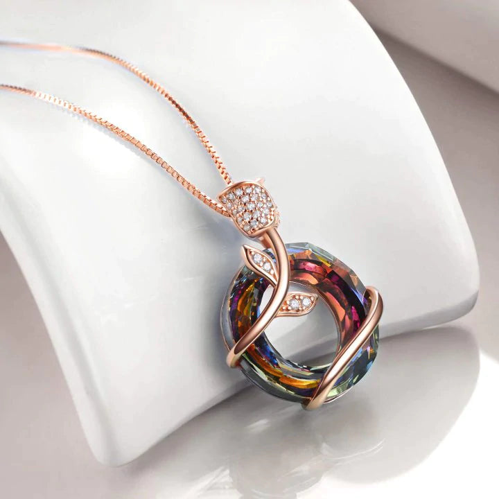For Love - S925 To My Smokin' Hot Woman Crystal Rose Necklace