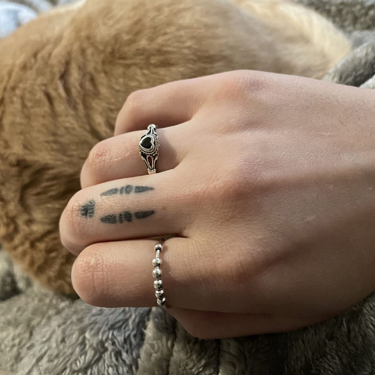 S925 Beads Fidget Ring