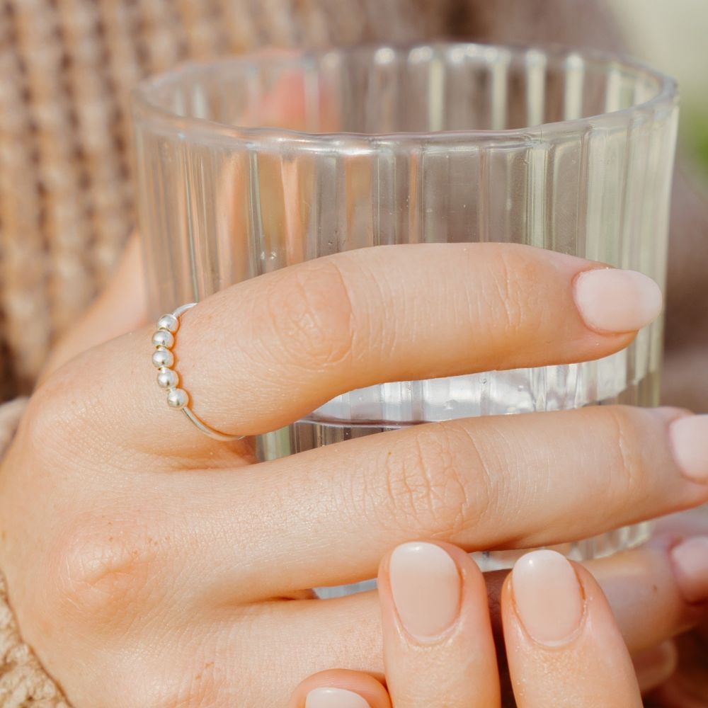 S925 Beads Fidget Ring