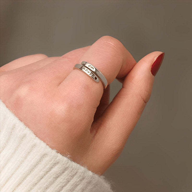 For Self - I Am Deserving of Everything Good Coming My Way Enough Heart Ring