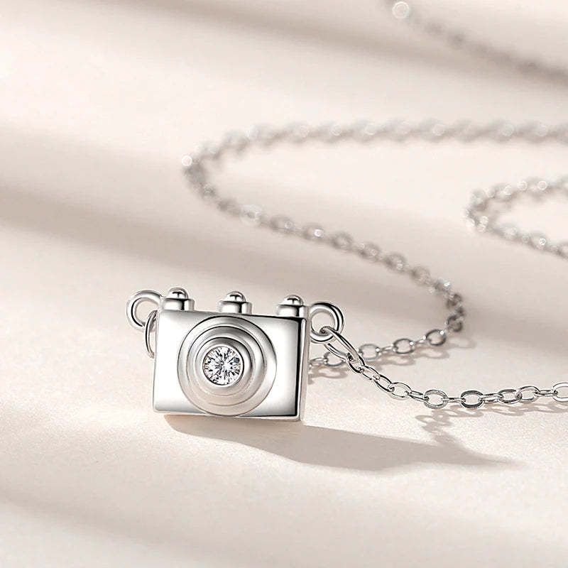 S925 Slow Down and  Capture Moments Camera Necklace