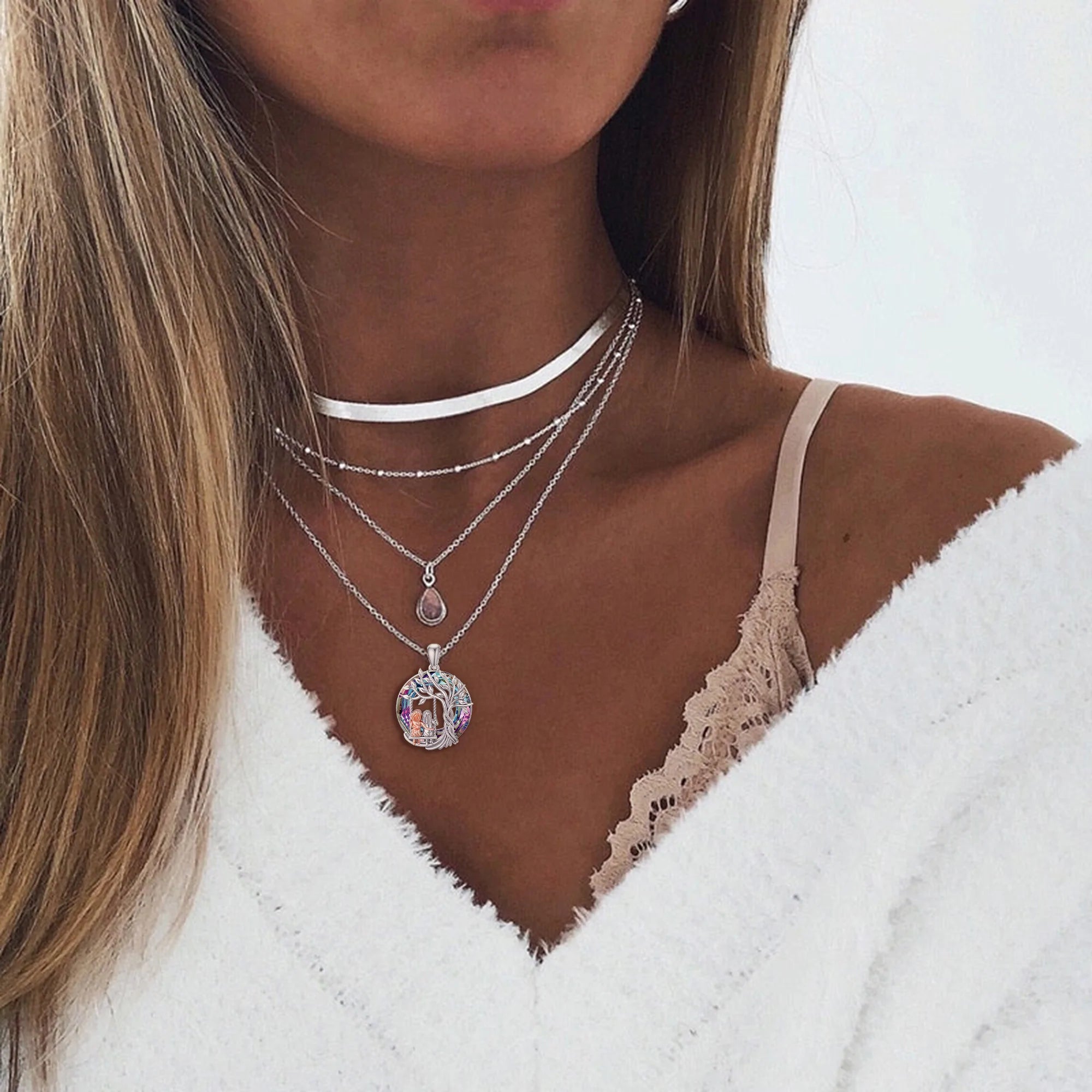 Sisters Birthday Gifts From Sisters 925 Sterling Silver Tree Of Life 2/3 Sisters  Necklace With Crystal Sister Jewelry Gifts For Women Girls Daughter F |  Fruugo AE