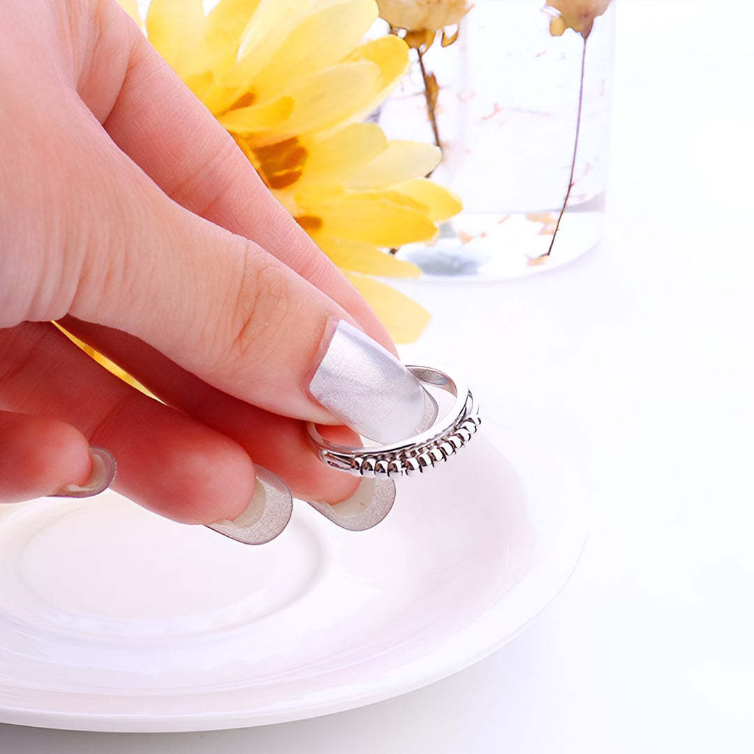For Daughter - S925 I will Love & Protect You Half Round Bead Fidget Ring