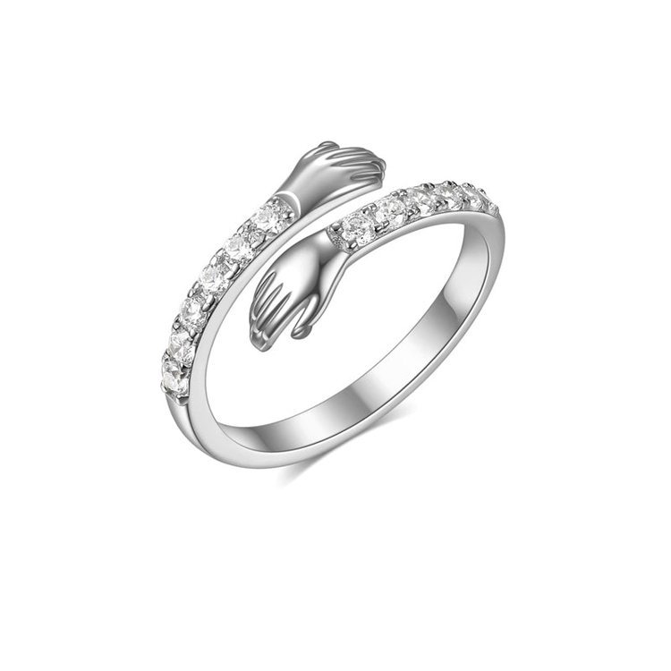 S925 Always Remember I'm Sending You My Love Hug Ring