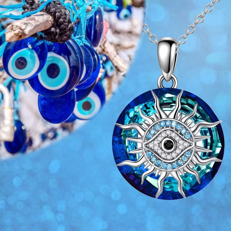 S925 May You Always be Protected Crystal Evil Eye Necklace