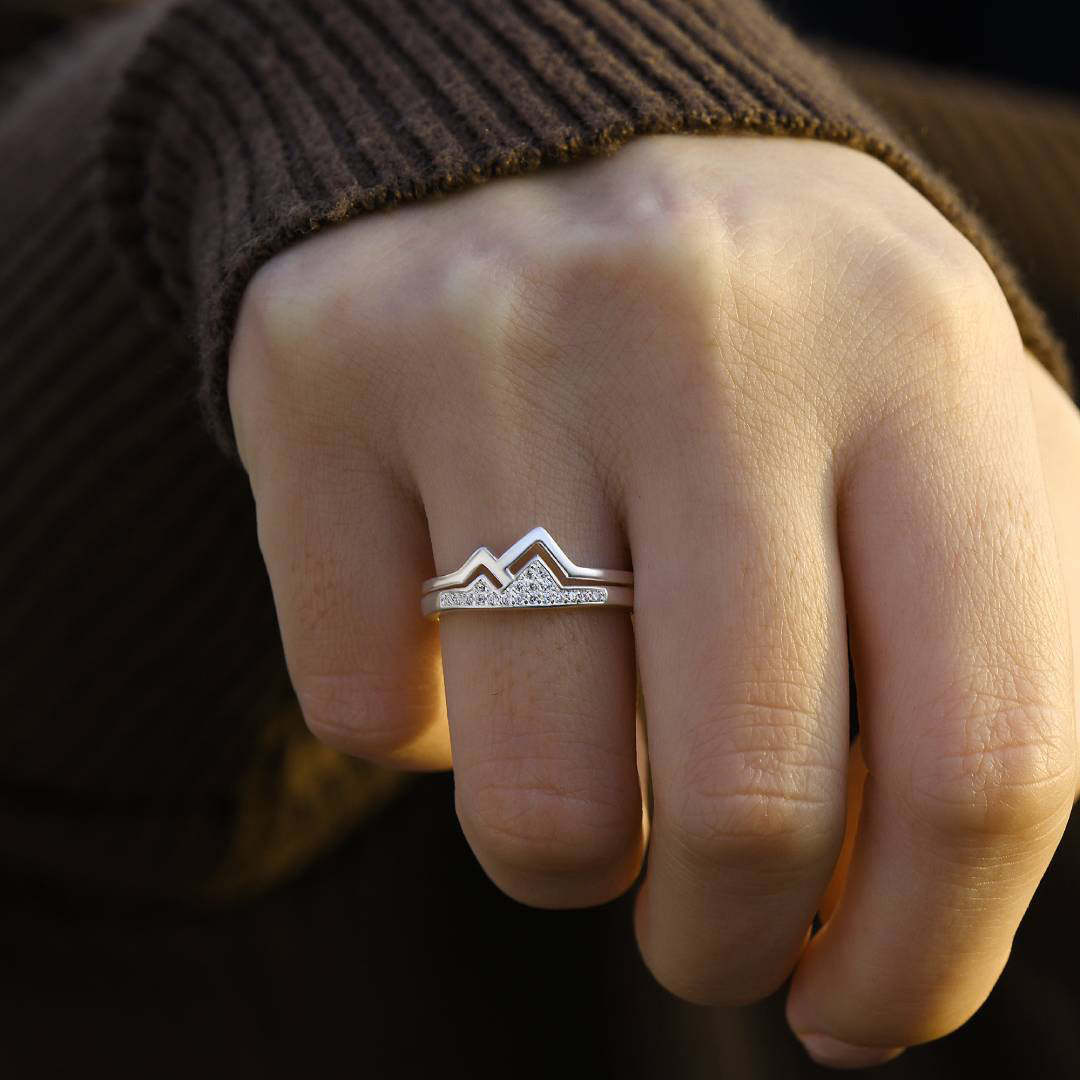 For Daughter - S925 Life May not Get Easier but You Always Get Stronger Climb Pave Mountain Ring
