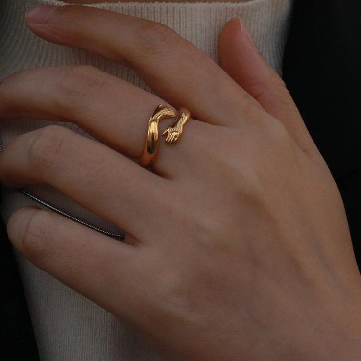 For Granddaughter- S925 Live Fully Love Freely Give Hug Always Hug Ring