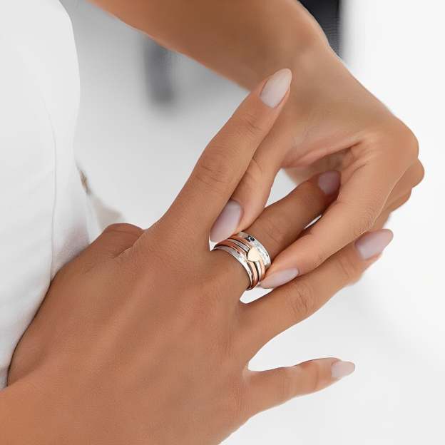 For Self - S925 Love Yourself Unconditionally Love Spinner Heart Ring