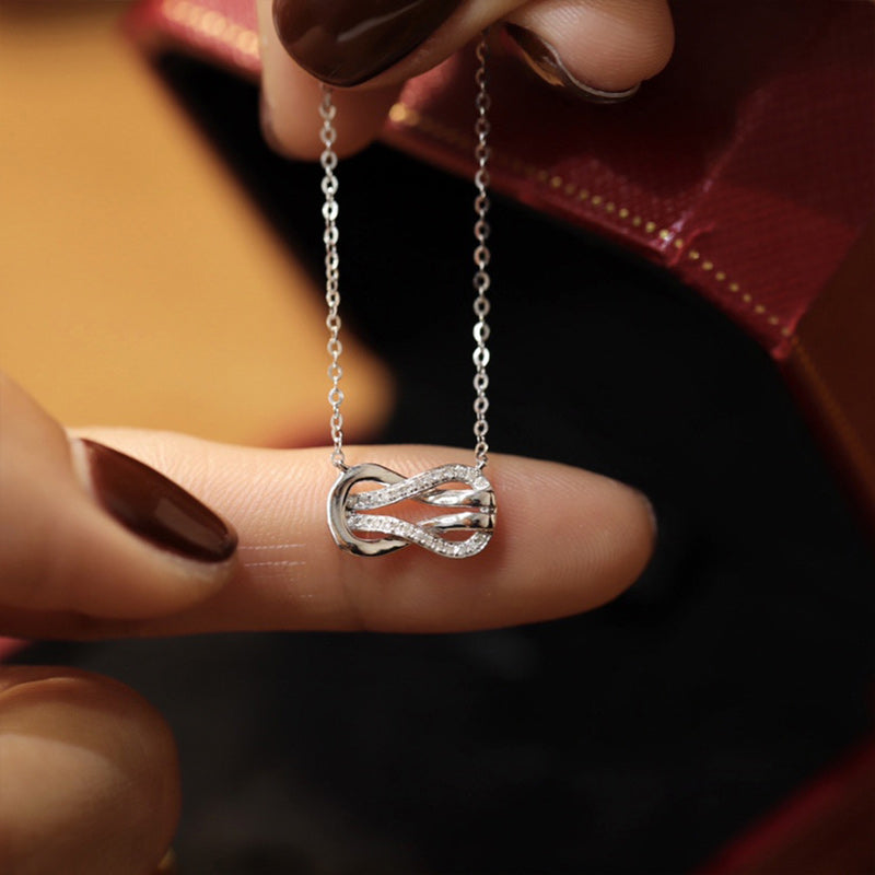 For Daughter - S925 Mother & Daughter Forever Linked Together Knot Necklace