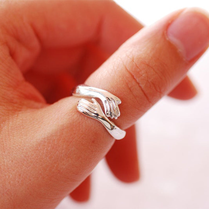 For Granddaughter- S925 Live Fully Love Freely Give Hug Always Hug Ring