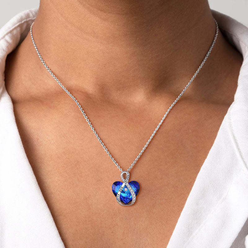 For Daughter- S925 You Will Never Outgrow My Heart Crystal Infinity Love Heart Necklace