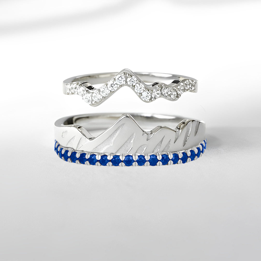 S925 Keep Climbing Mountain Rings