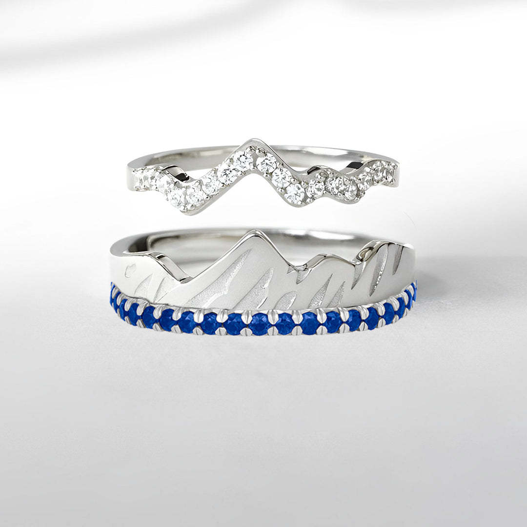 S925 Keep Climbing Mountain Rings