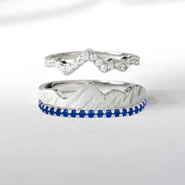 S925 Keep Climbing Mountain Rings