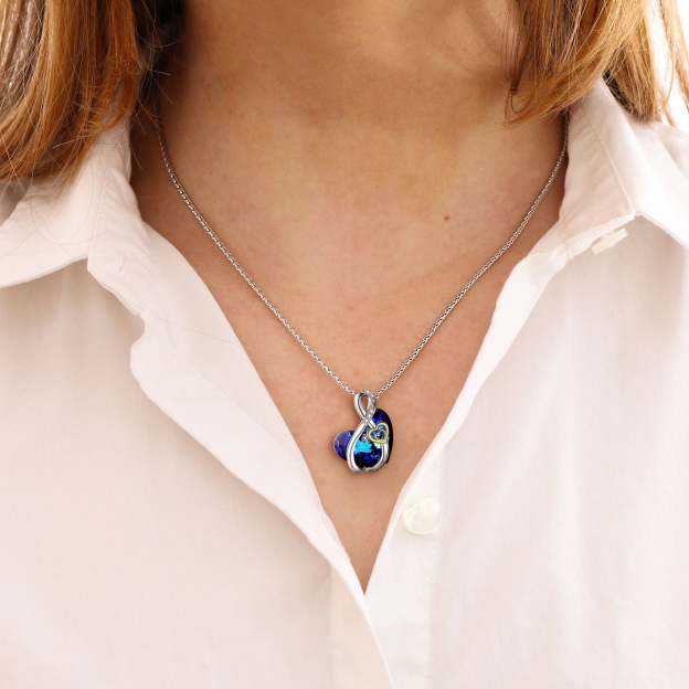 For Love - S925 I Love You until Infinity Runs Out Gold Love Infinity Crystal Necklace