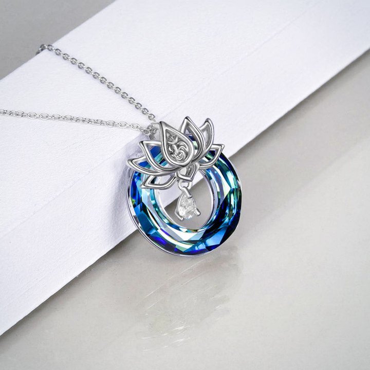 OM Crystal Hallow Lotus Necklace