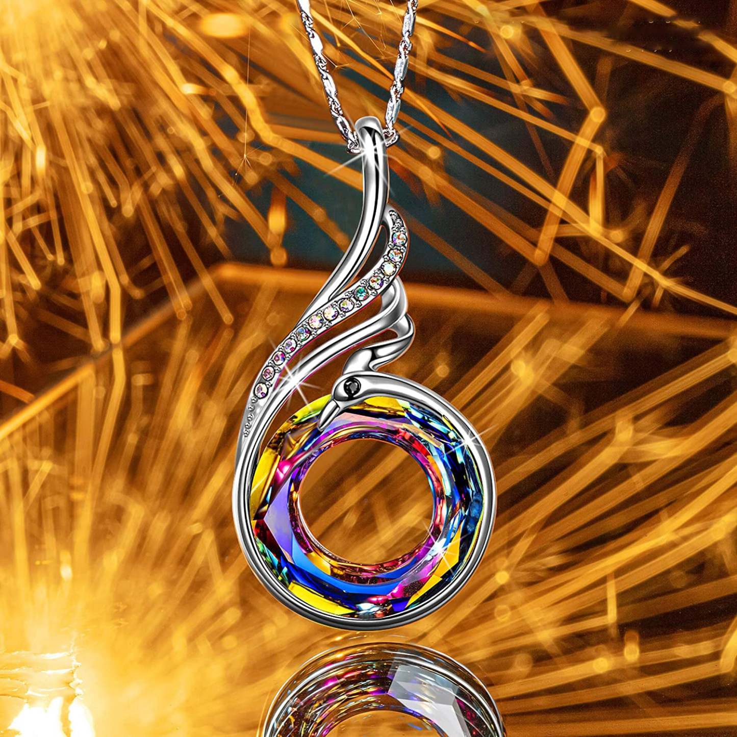 For Self - I Survived Because The Fire Inside Me Burns Brighter Than The Fire Around Me Crystal Necklace