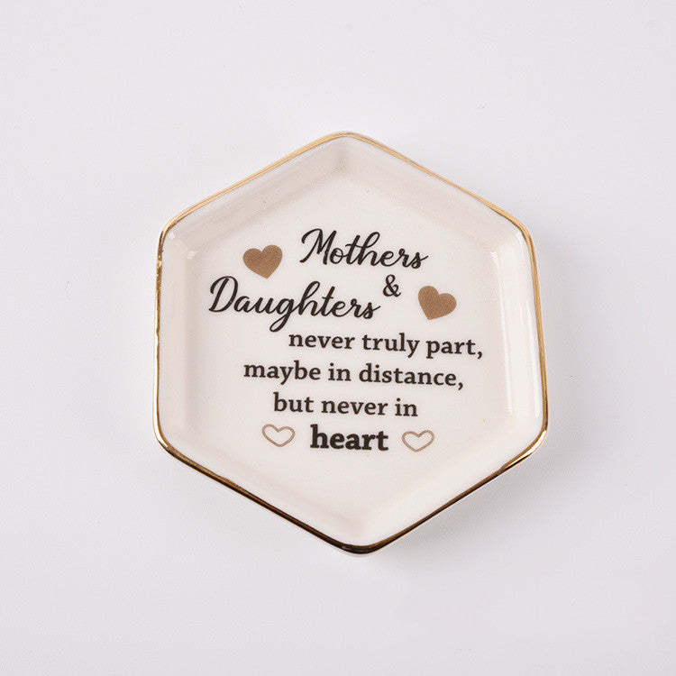 Mother And Daughter Octagonal Jewelry Trinket Dish