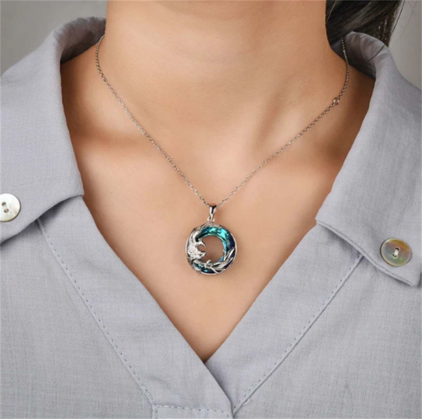 S925 I Survived Because The Fire Inside Me Burns Brighter Than The Fire Around Me Phoenix Crystal Necklace