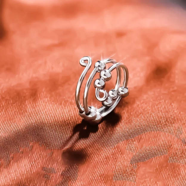 For Granddaughter - S925 I Will love & Protect You from Anything You Fear Circle Beads Fidget Ring