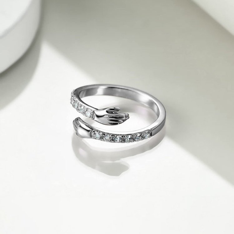 S925 Always Remember I'm Sending You My Love Hug Ring