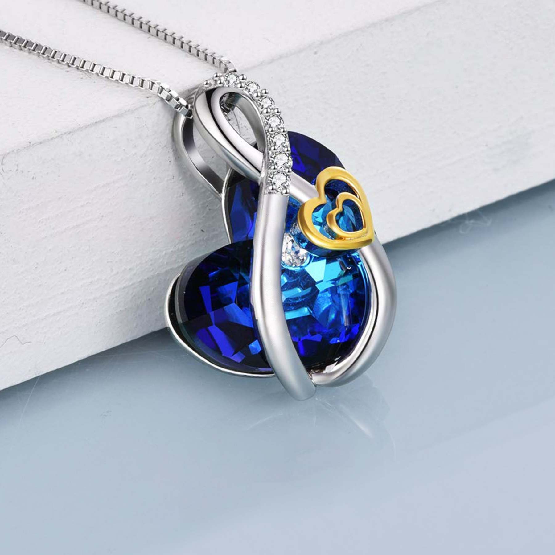 For Love - S925 I Love You until Infinity Runs Out Gold Love Infinity Crystal Necklace