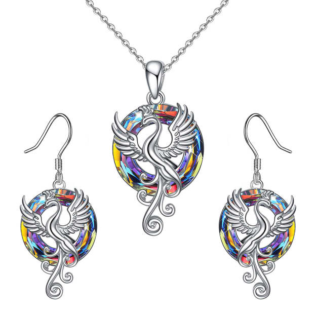 S925 The Fire inside Me  Burns Brighter  than the Fire around Me Flying Phoenix necklace