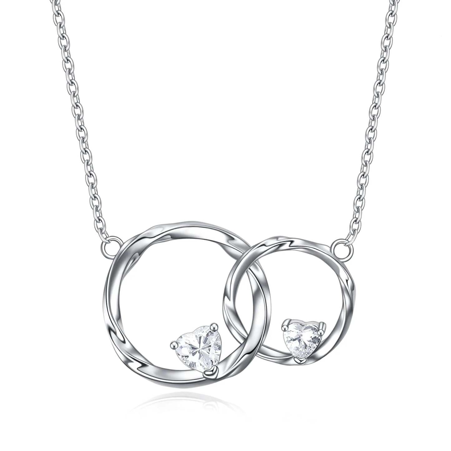 For Granddaughter - S925 The Love Between A Grandmother and Granddaughter is Forever Linked Circle Heart Necklace