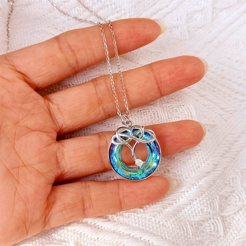 For Daughter in Law - S925 You are Also My Daughter-in-heart Blue Crystal Infinity Necklace