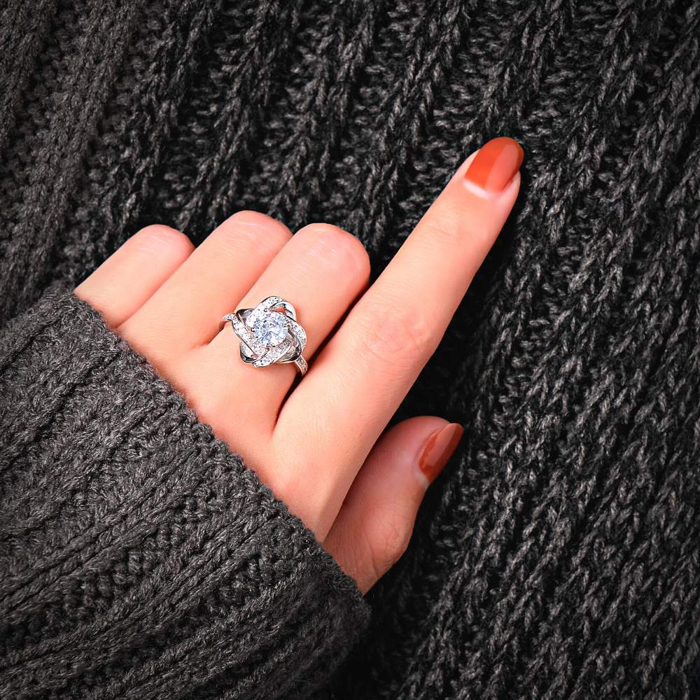 For Daughter - S925 I Held You First Love Knot Ring