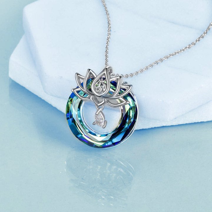 OM Crystal Hallow Lotus Necklace