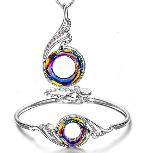 For Self - I Survived Because The Fire Inside Me Burns Brighter Than The Fire Around Me Crystal Necklace