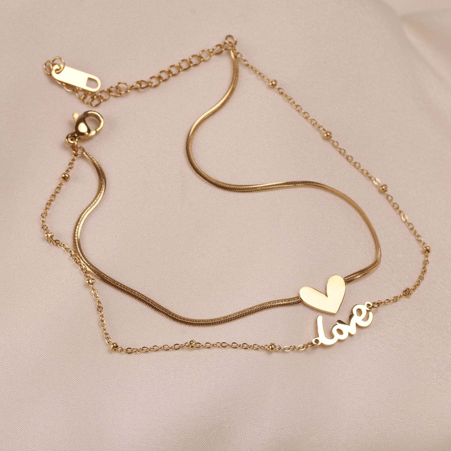 Love Heart Stacked Anklet