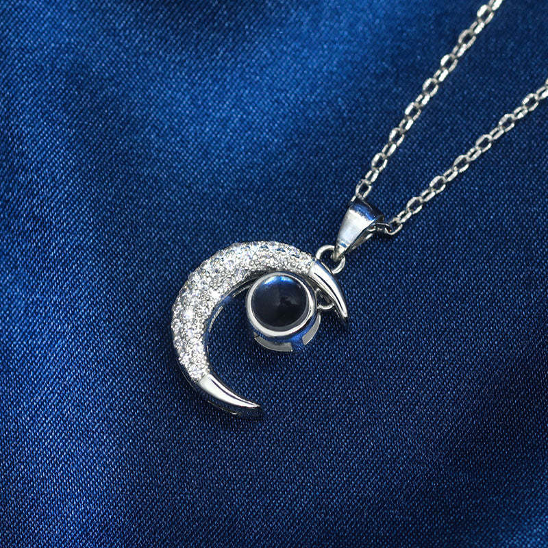 I Love You to the Moon and Back Projective Moon Necklace