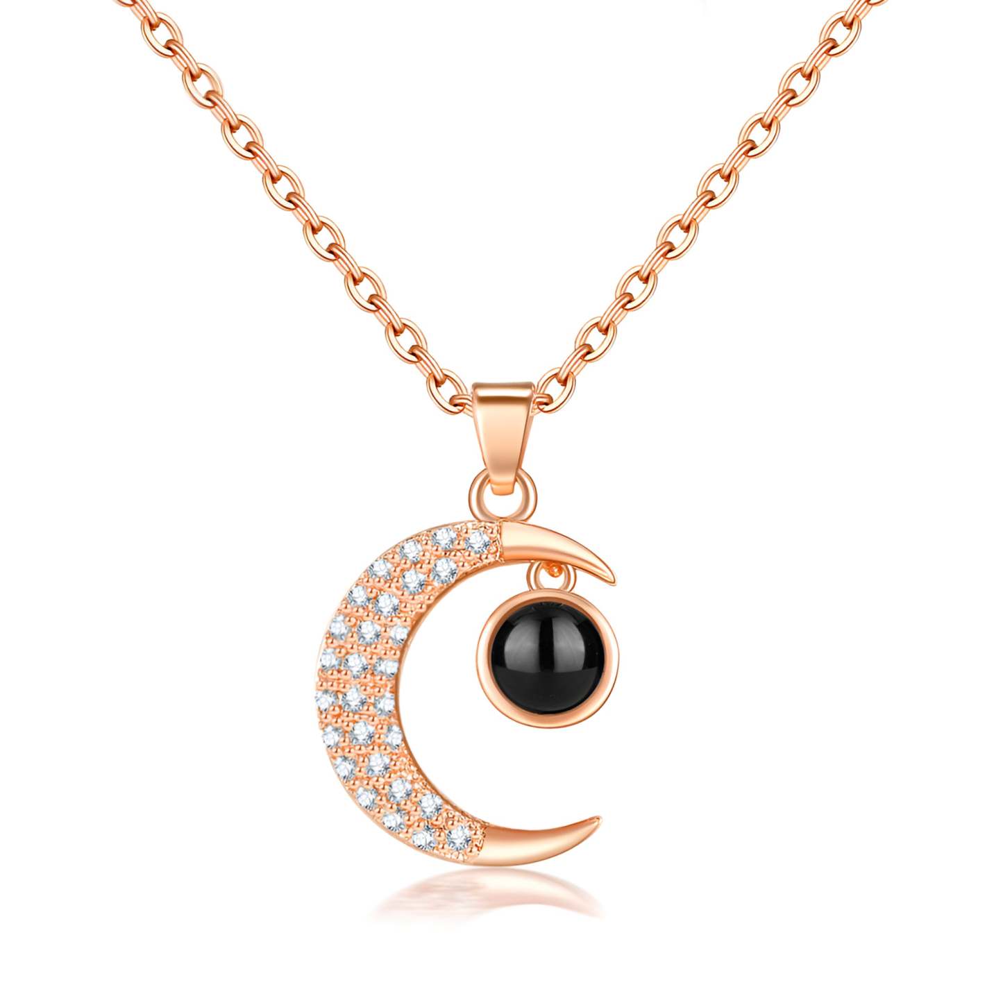 I Love You to the Moon and Back Projective Moon Necklace