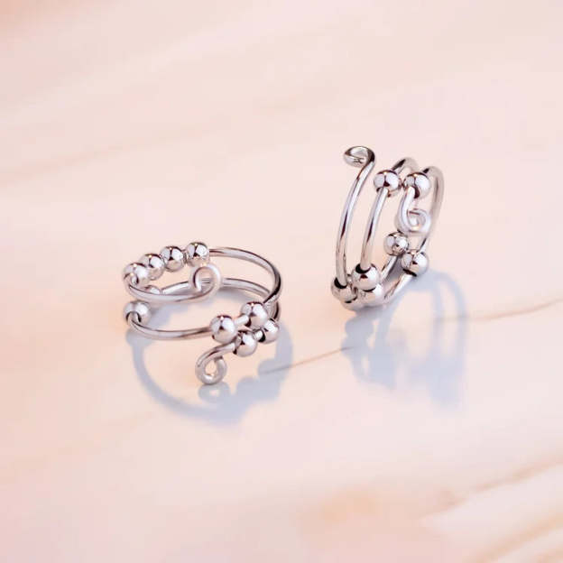 For Granddaughter - S925 I Will love & Protect You from Anything You Fear Circle Beads Fidget Ring