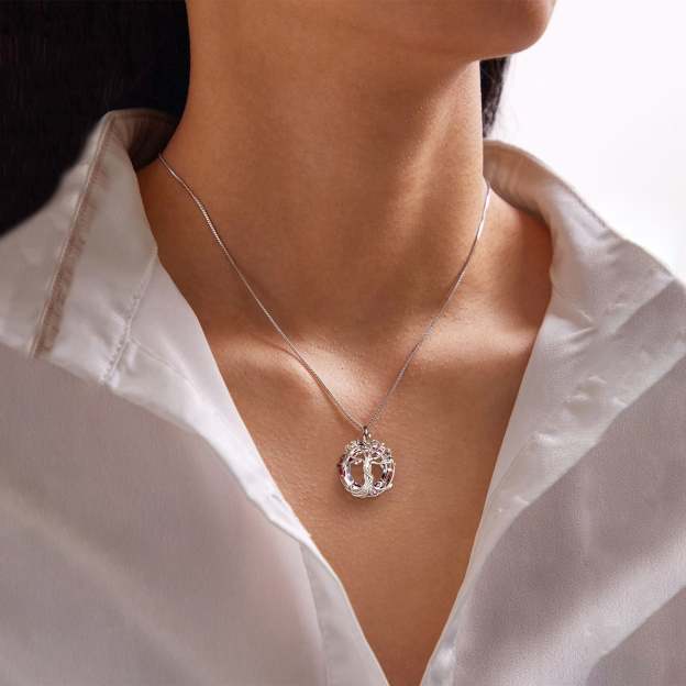 For Mom - S925 Mother is the Family Root Tree Crystal Necklace