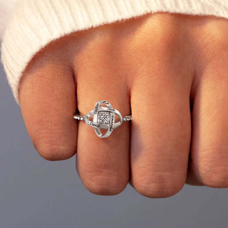 S925 Custom Name Knot Ring